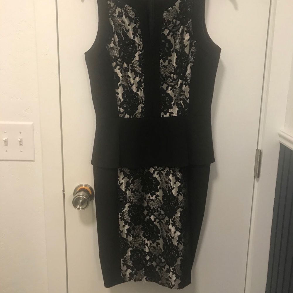 A Vince Camuto black floral print dress